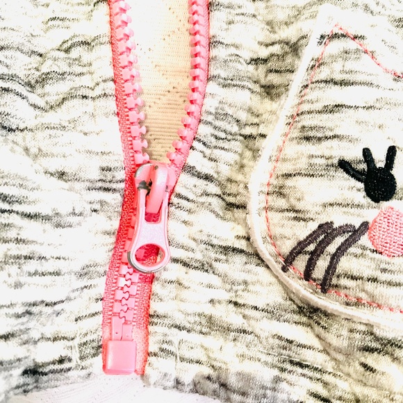 LITTLE LASS Kitty Cat Zip-up Lightweight Jacket Toddler Sz 4 - Picture 2 of 4